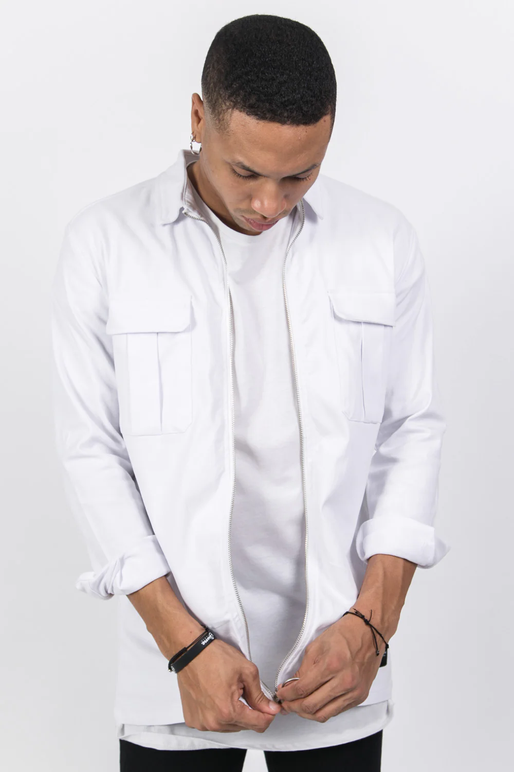 Chemise zippée cargo blanc - Image 4