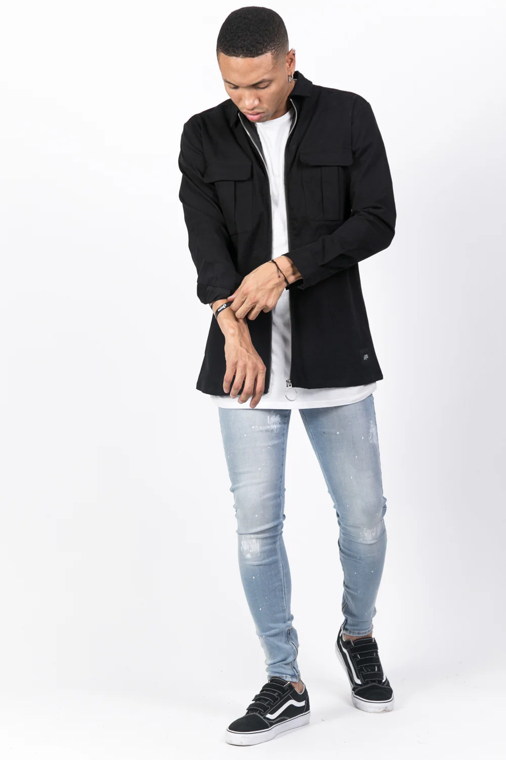 Chemise zippée cargo noir - Image 4