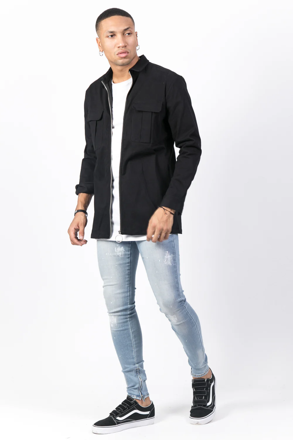 Chemise zippée cargo noir - Image 5