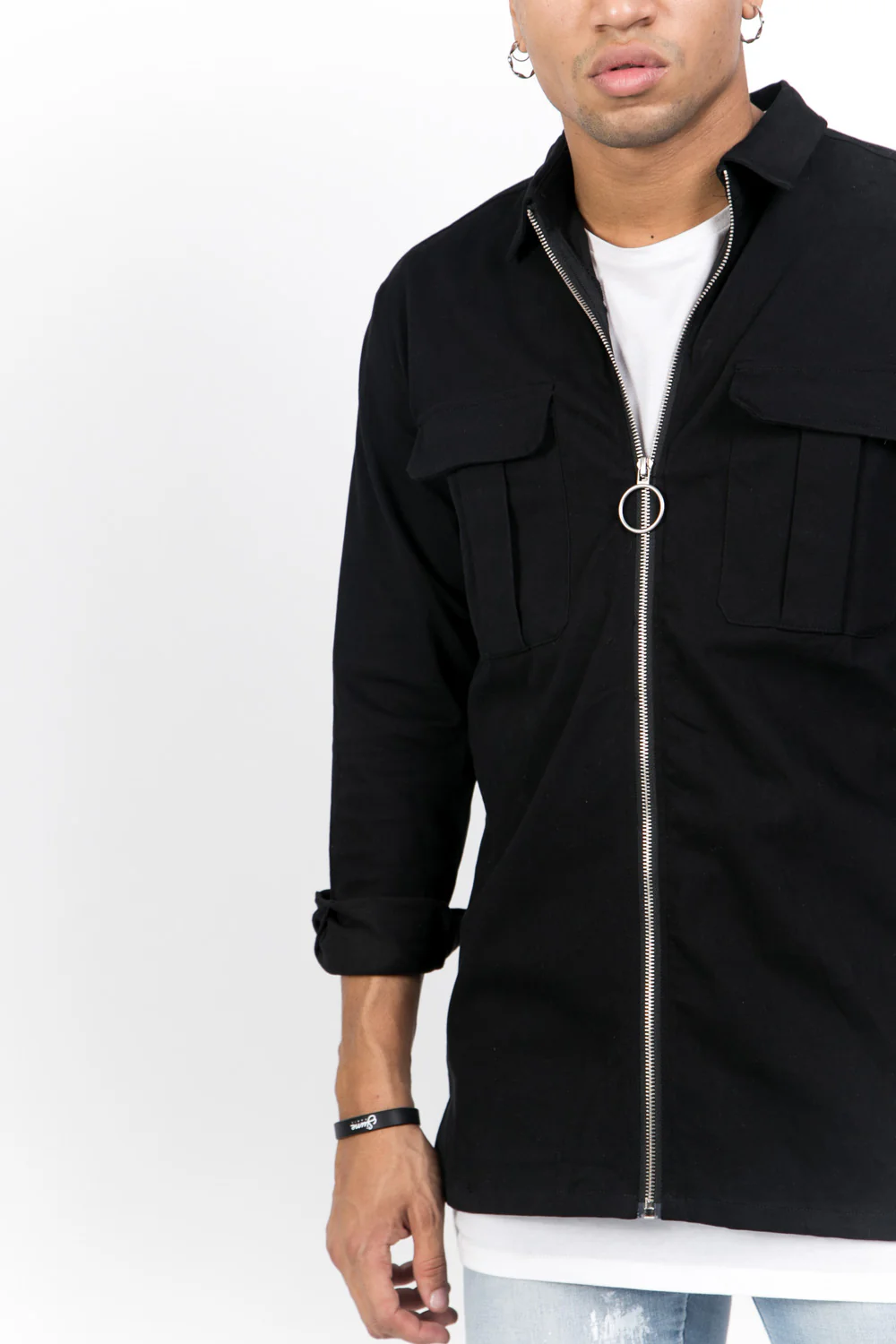 Chemise zippée cargo noir - Image 6