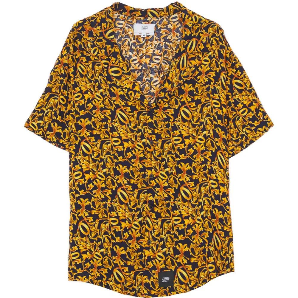 Chemisette large baroque bleu jaune