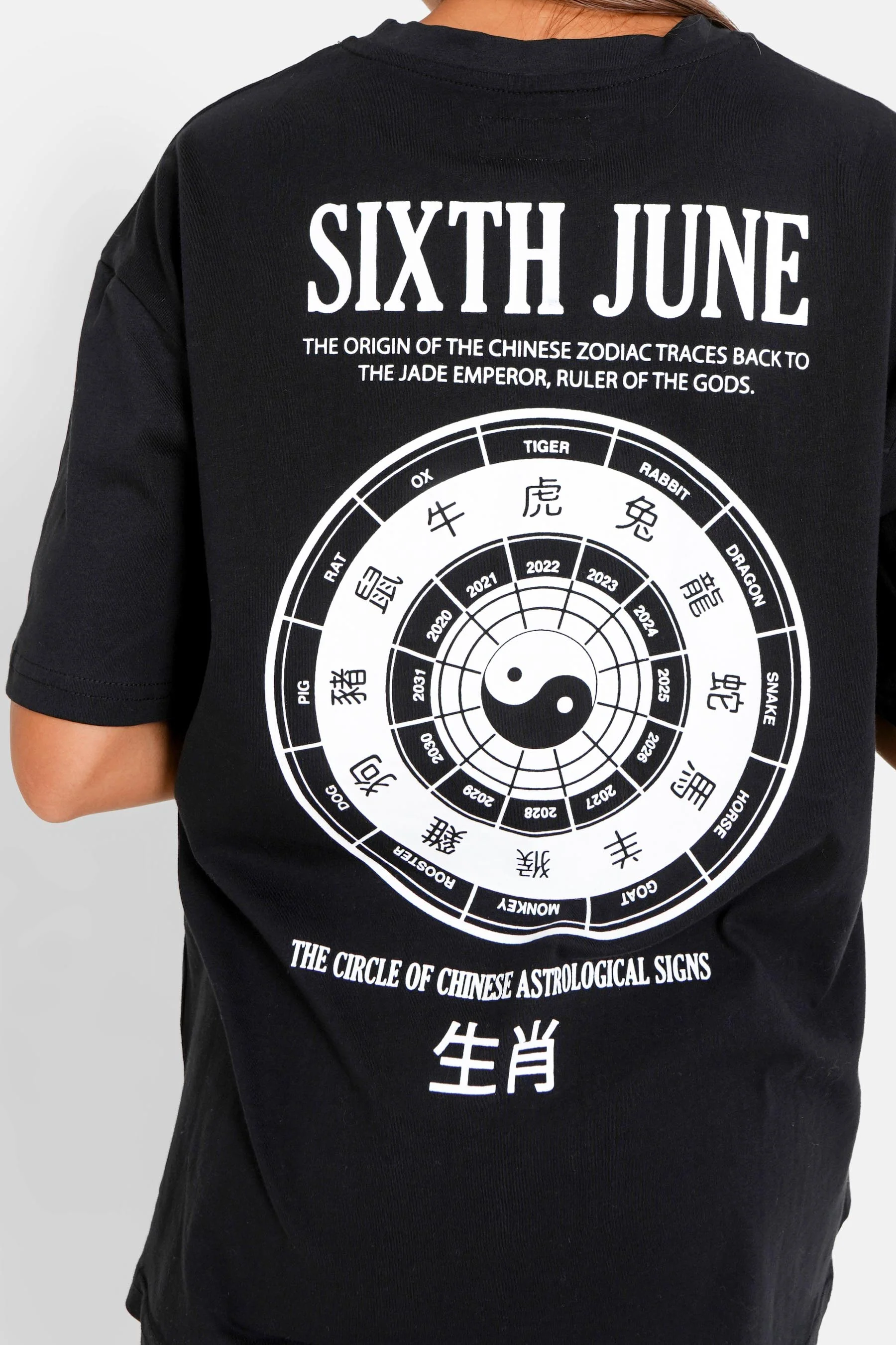 T-shirt astrologie chinese long Noir - Image 3