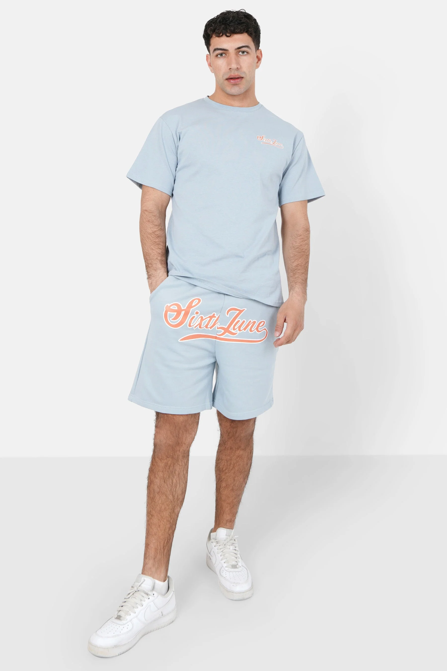 T-shirt rétro logo bleu clair - Image 2