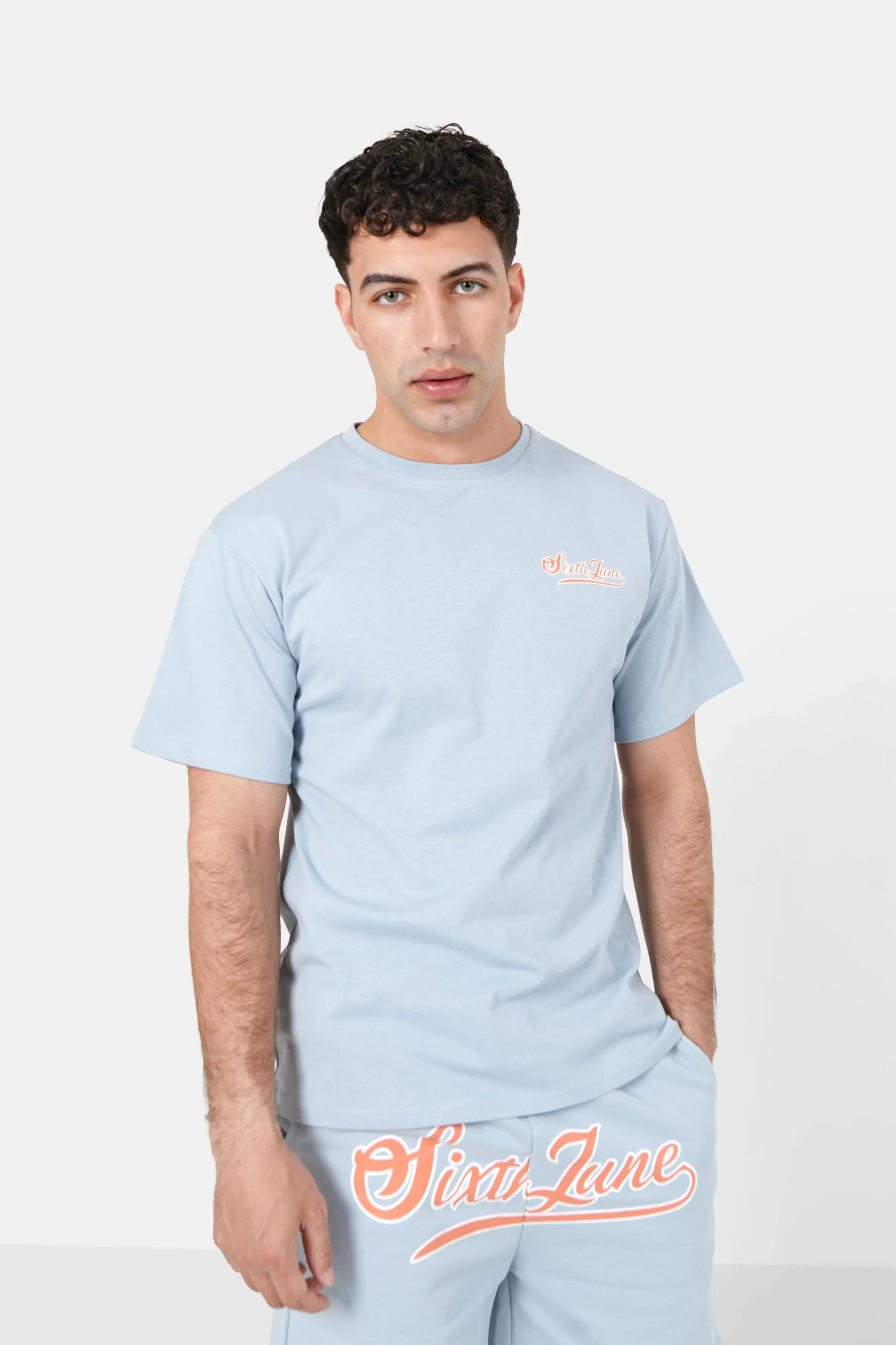 T-shirt rétro logo bleu clair - Image 5
