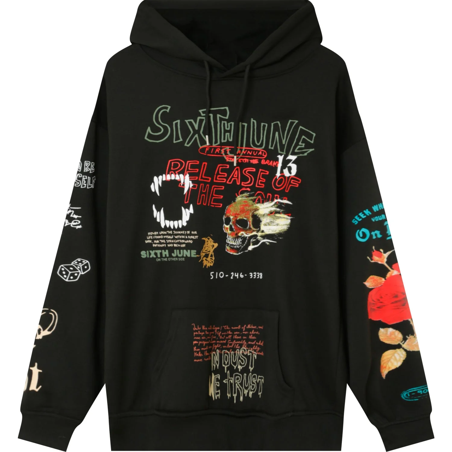 Sweat capuche customisé Noir - Image 6