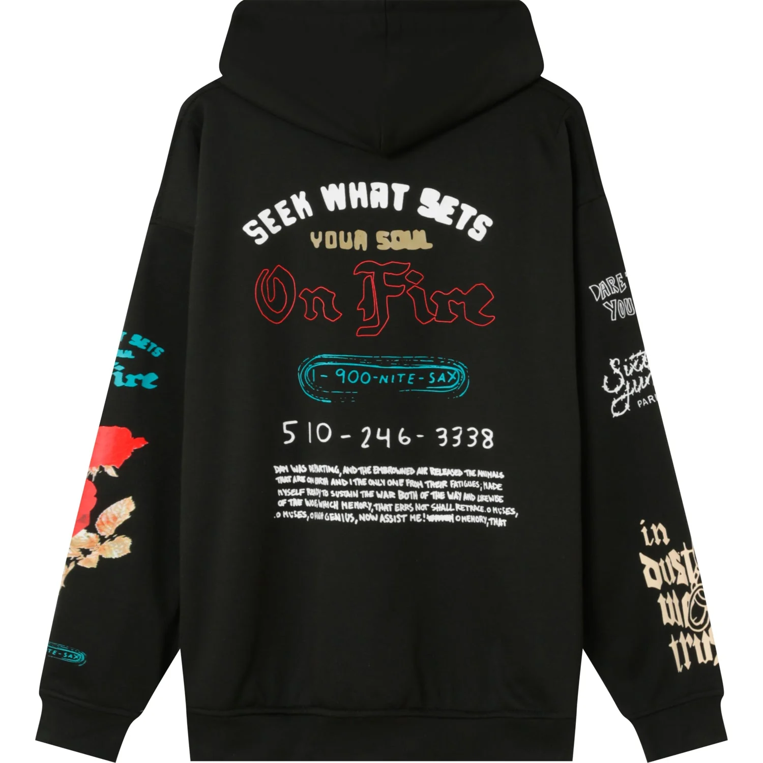 Sweat capuche customisé Noir - Image 7