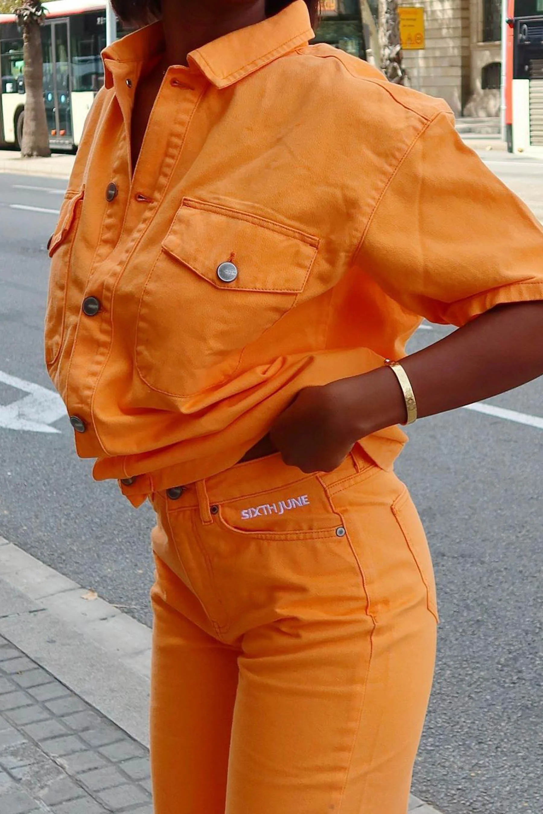 Veste brodé oversize Orange - Image 6