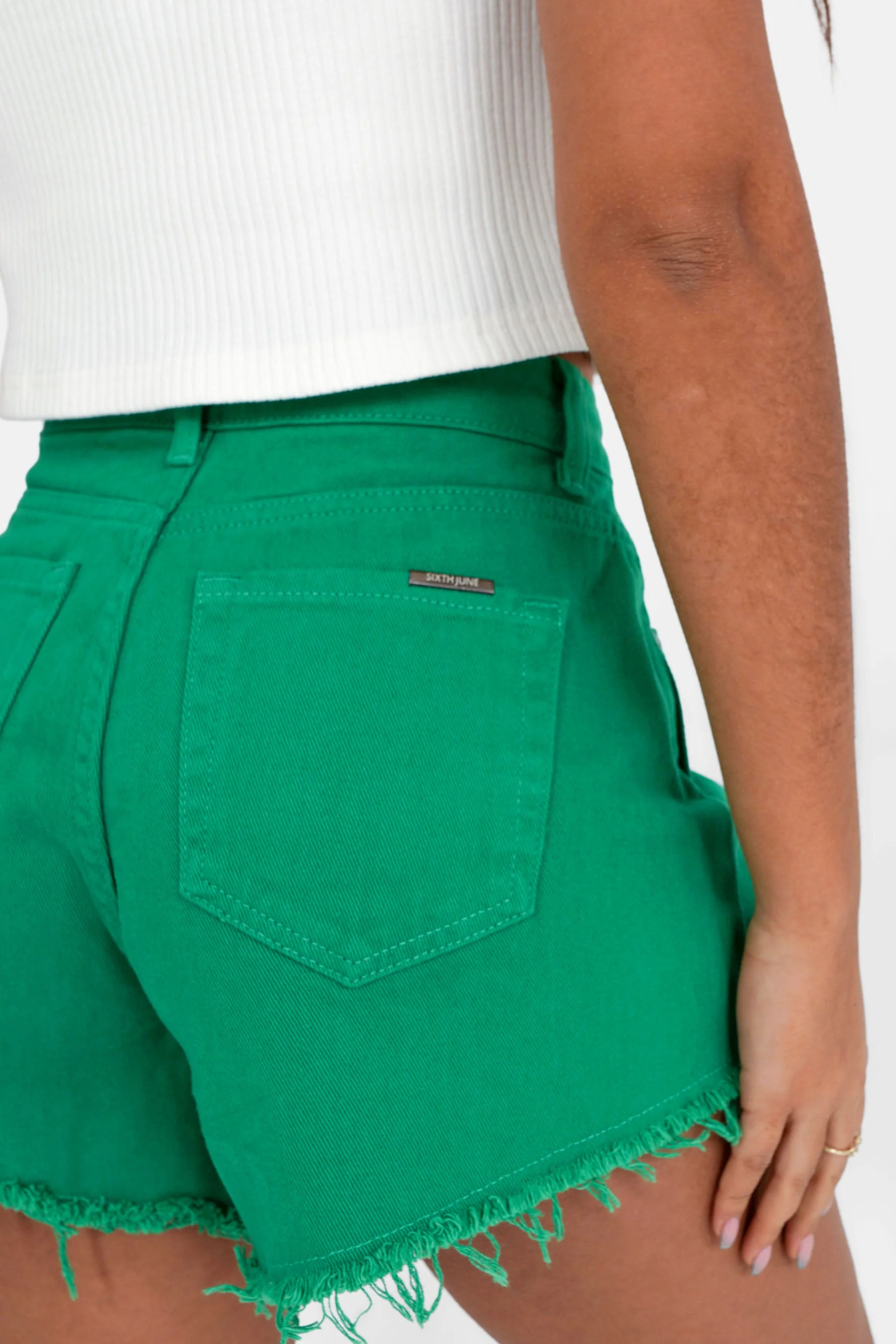 Short uni effilé Vert foncé - Image 3