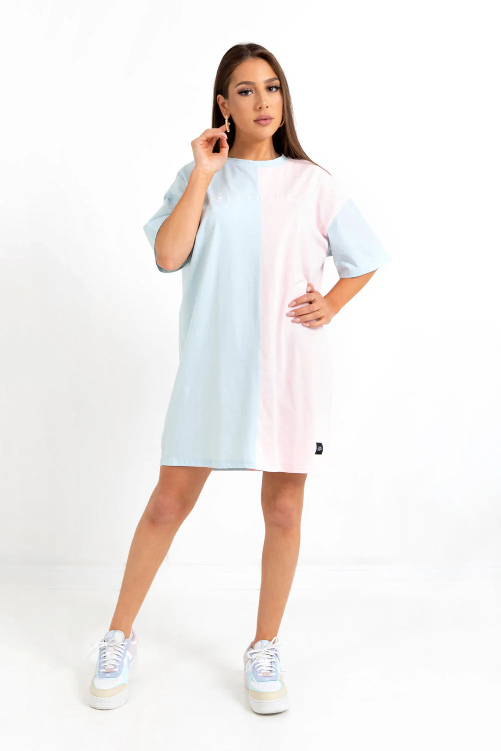 Robe bicolore Rose clair - Image 2
