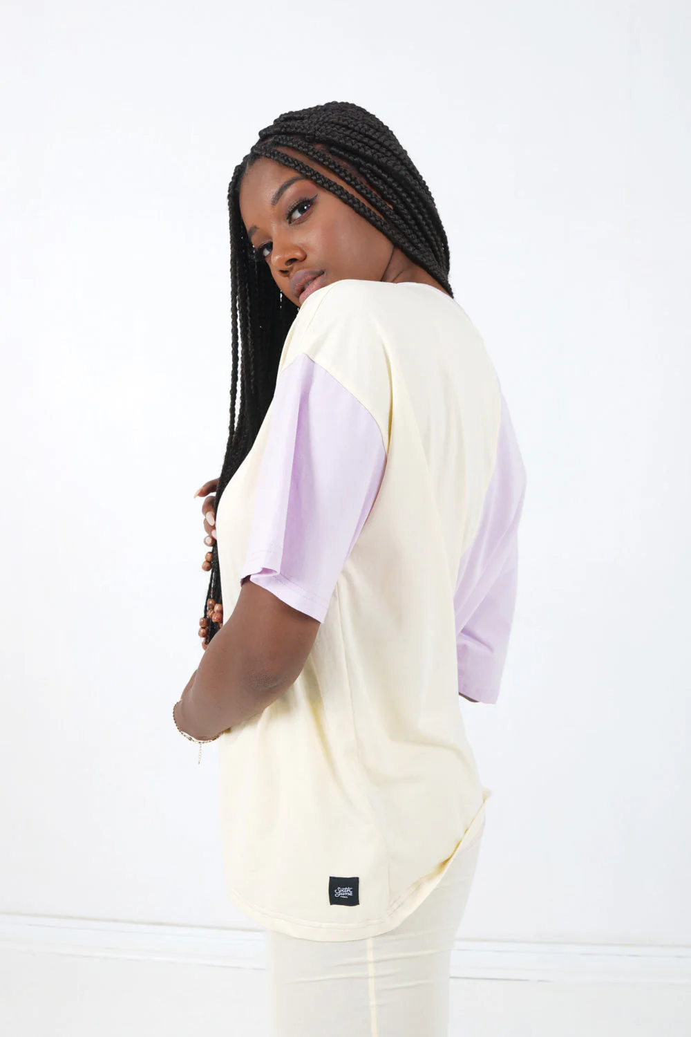 T-shirt bicolore Violet clair - Image 3