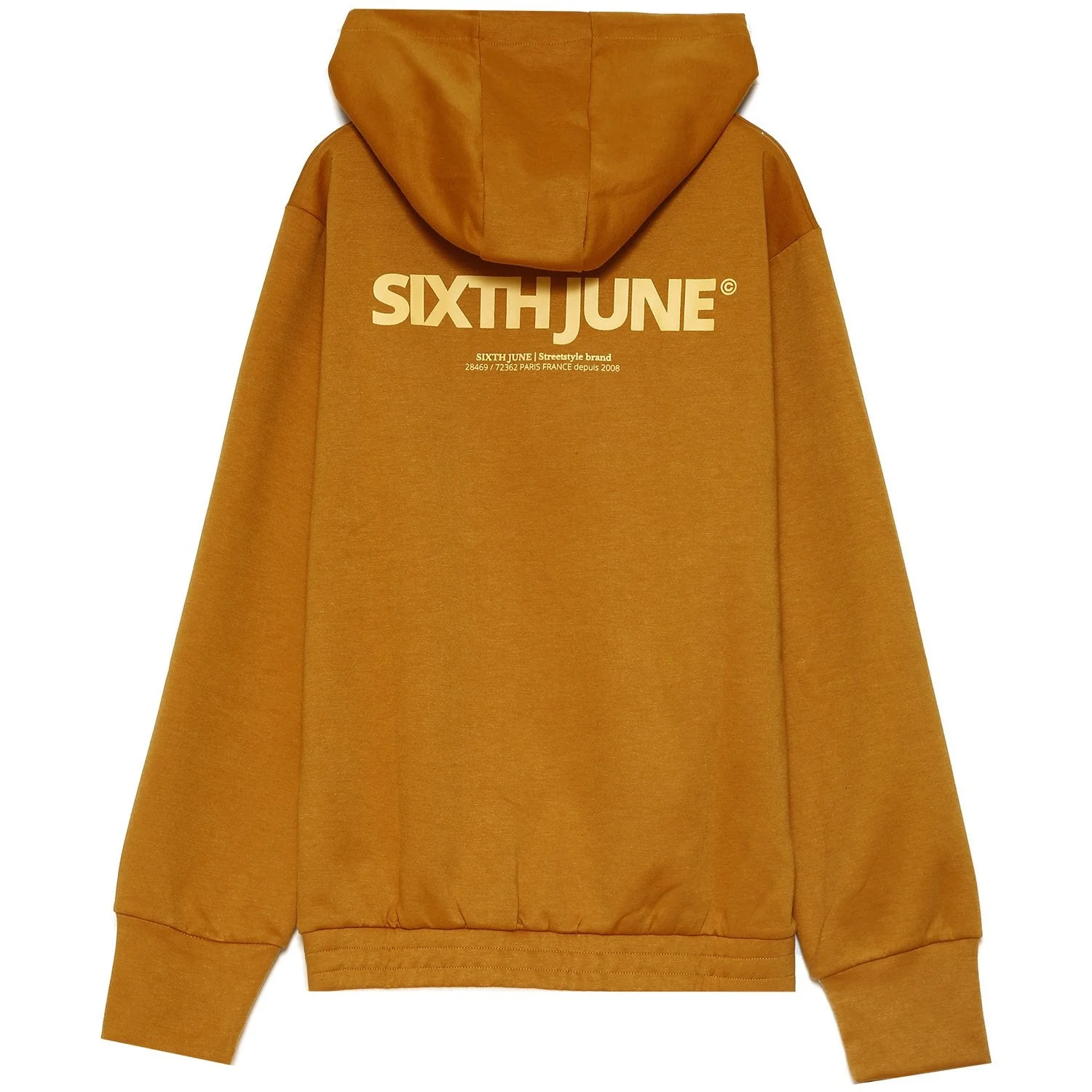 Sweat à capuche logo cordons jaune moutarde - Image 7
