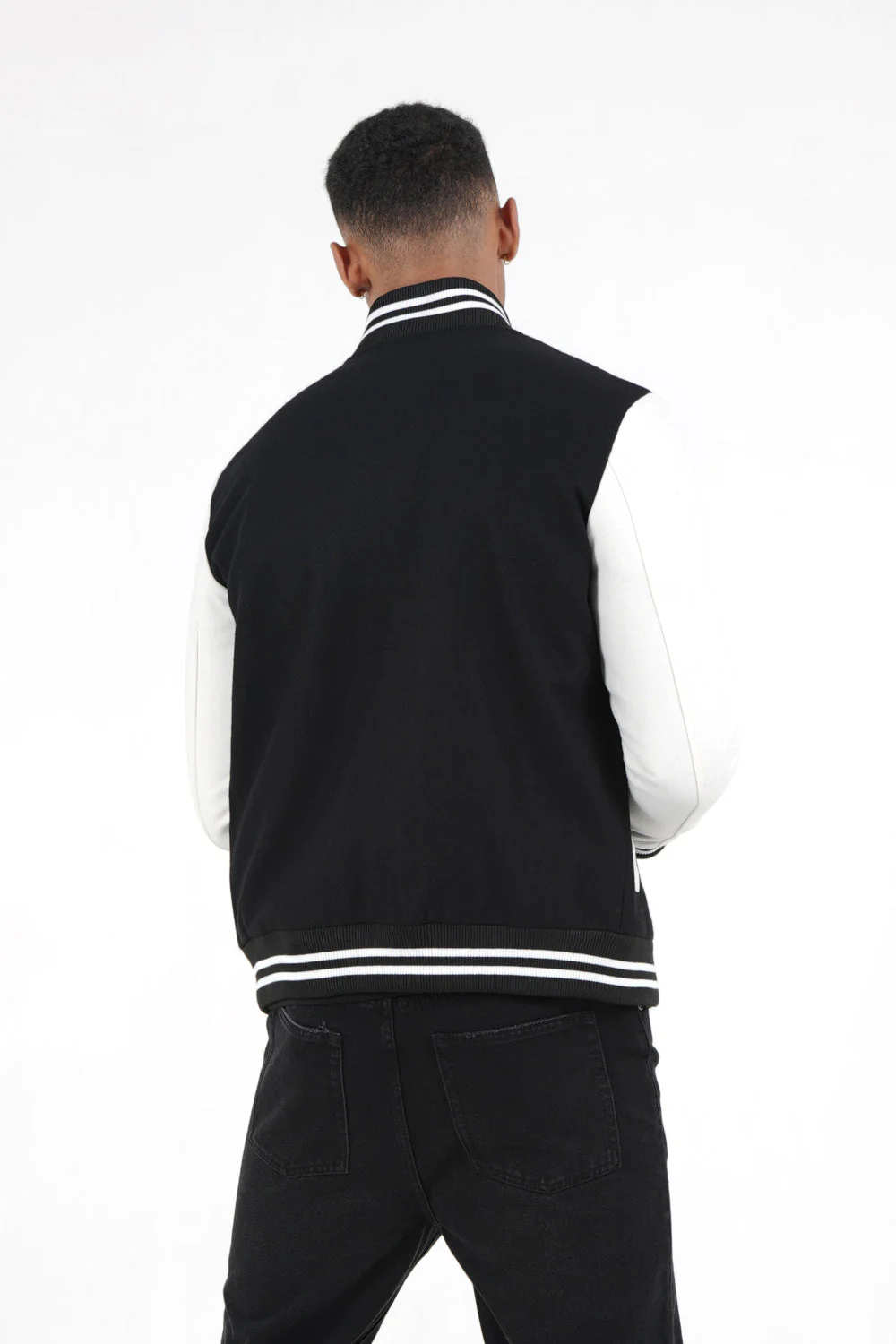 Veste teddy universitaire Noir - Image 5