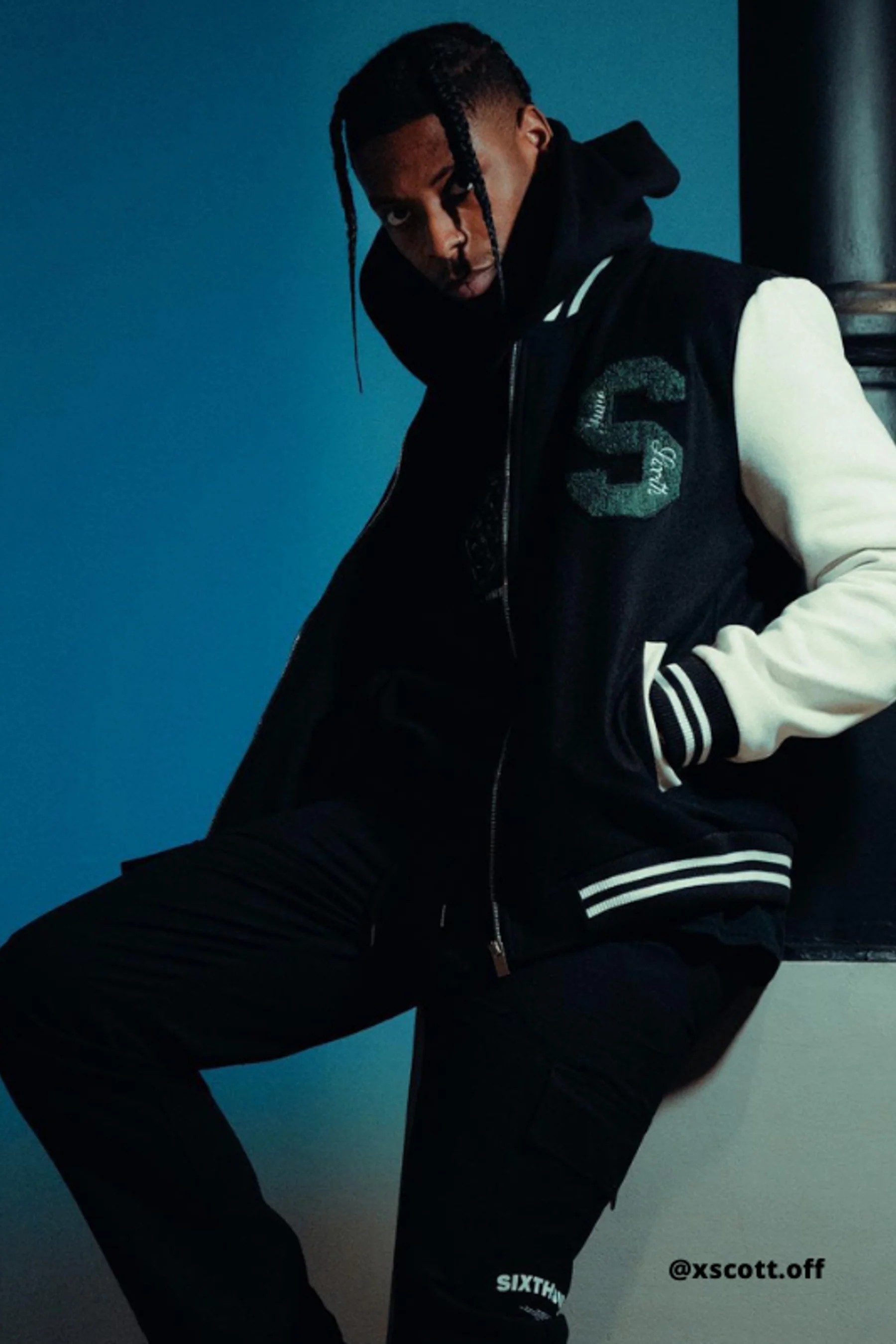 Veste teddy universitaire Noir - Image 7