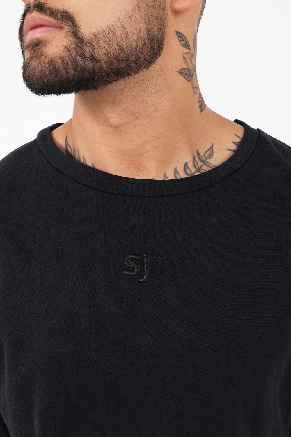 Sweat délavé initiales Noir - Image 3