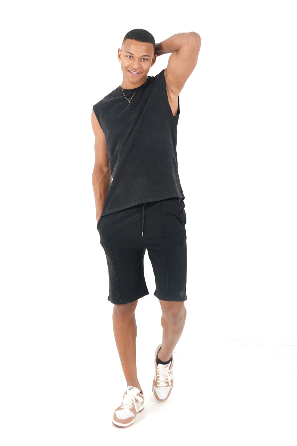Pull sans manches monogramme SJ Noir - Image 2