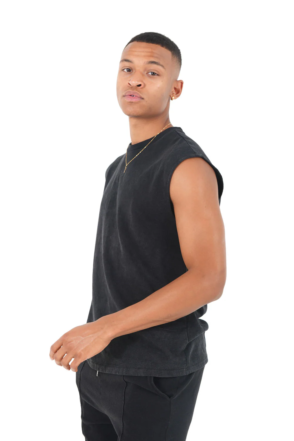 Pull sans manches monogramme SJ Noir - Image 4