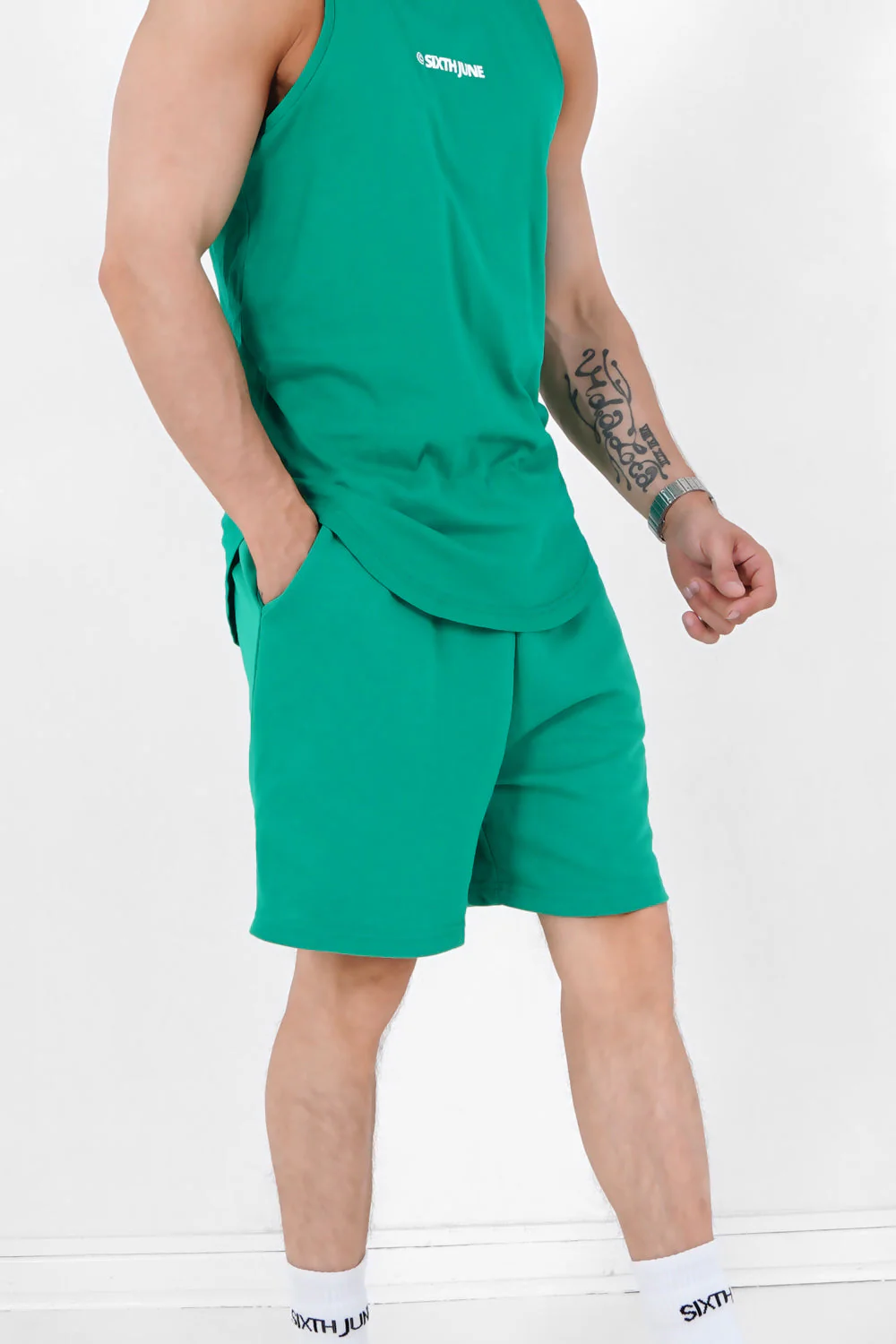 Short logo imprimé Vert - Image 4