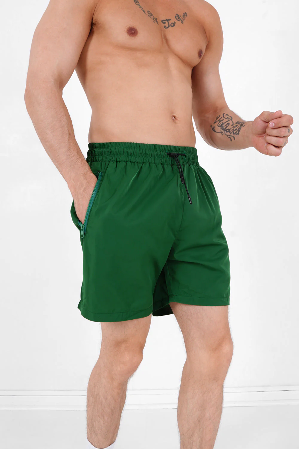 Short de bain logo Vert foncé - Image 4