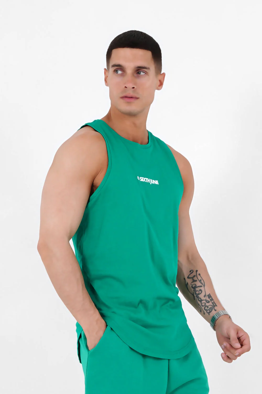 Débardeur logo imprimé Vert - Image 4