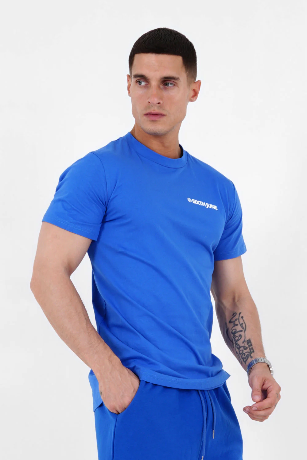 T-shirt essential logo Bleu foncé - Image 4