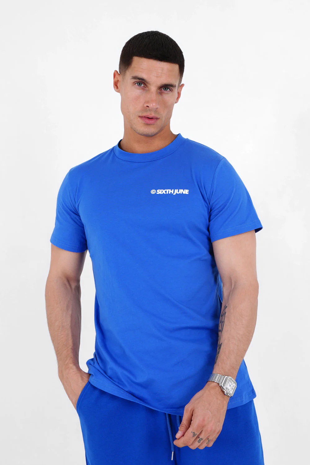 T-shirt essential logo Bleu foncé - Image 5