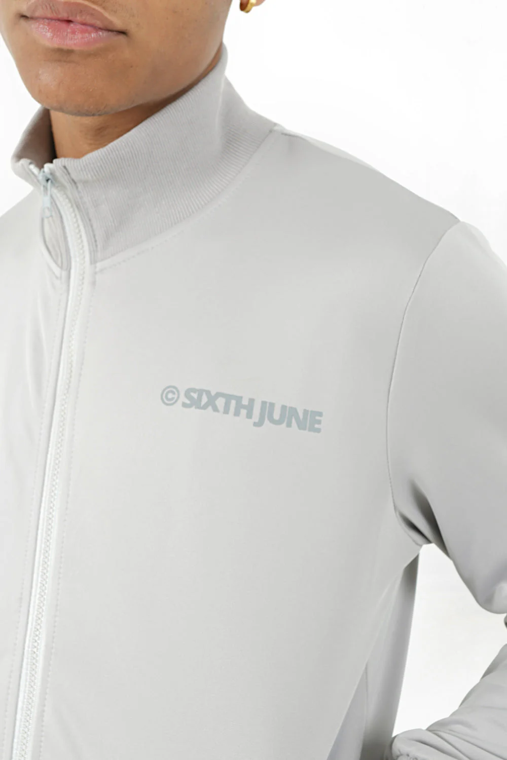 Veste jogging logo Gris - Image 3