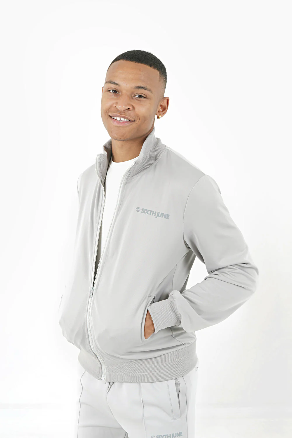 Veste jogging logo Gris - Image 4