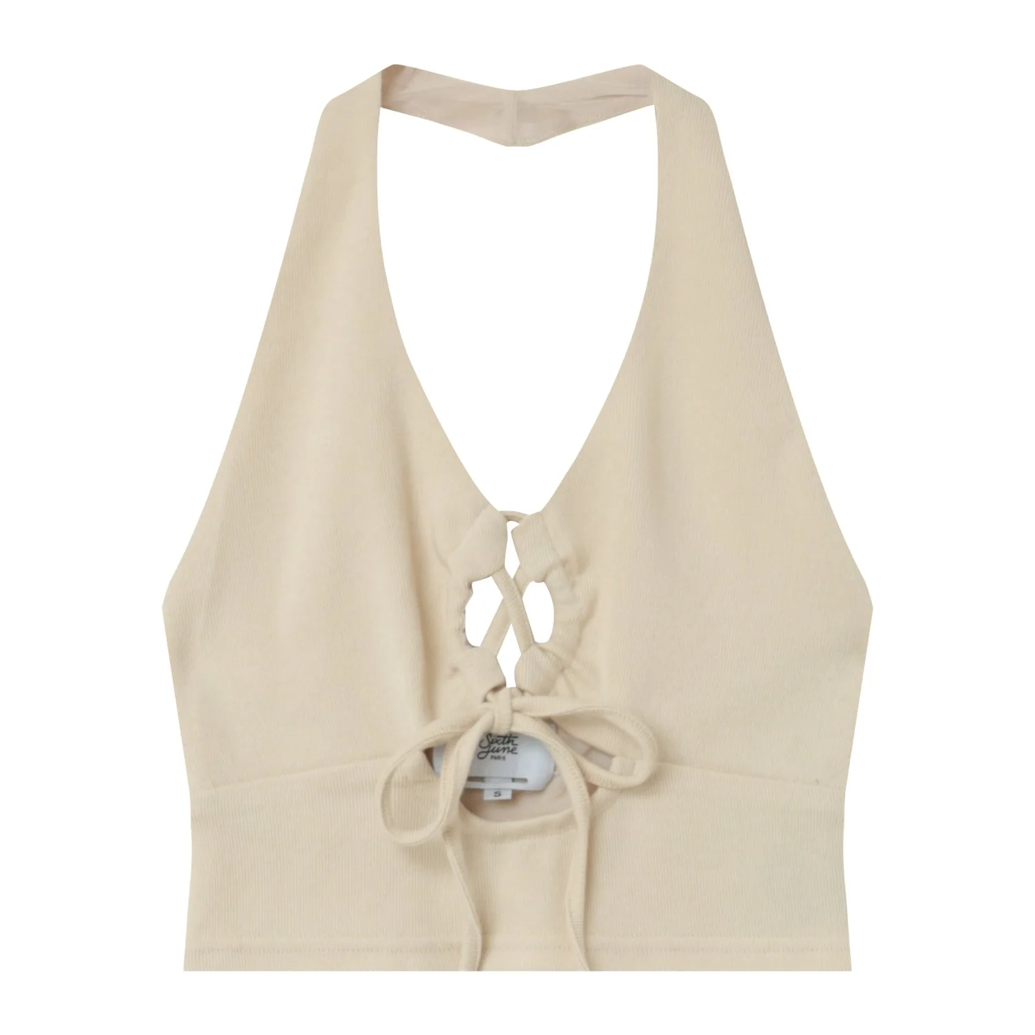 Top cordons dos nu Beige - Image 6