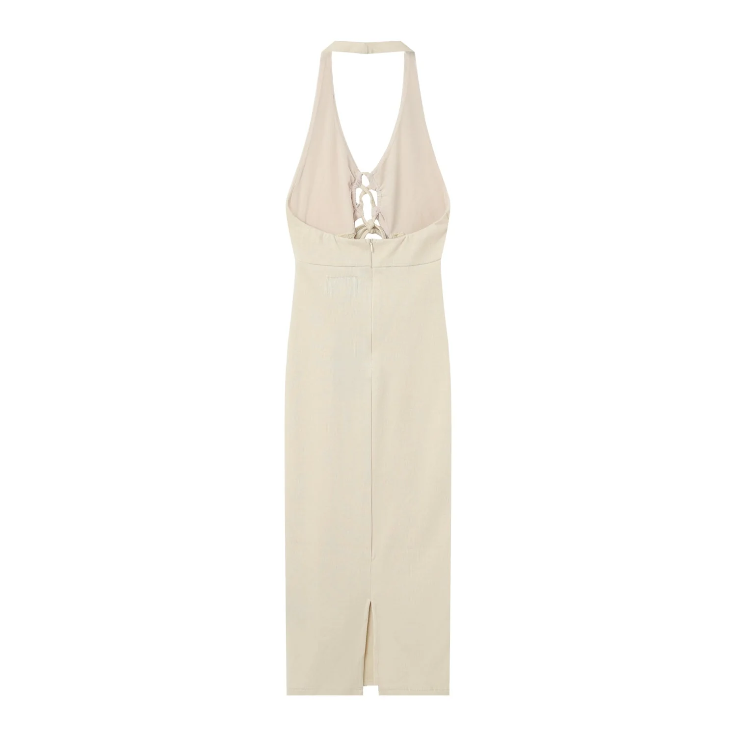 Robe côtelé cordons Beige - Image 7