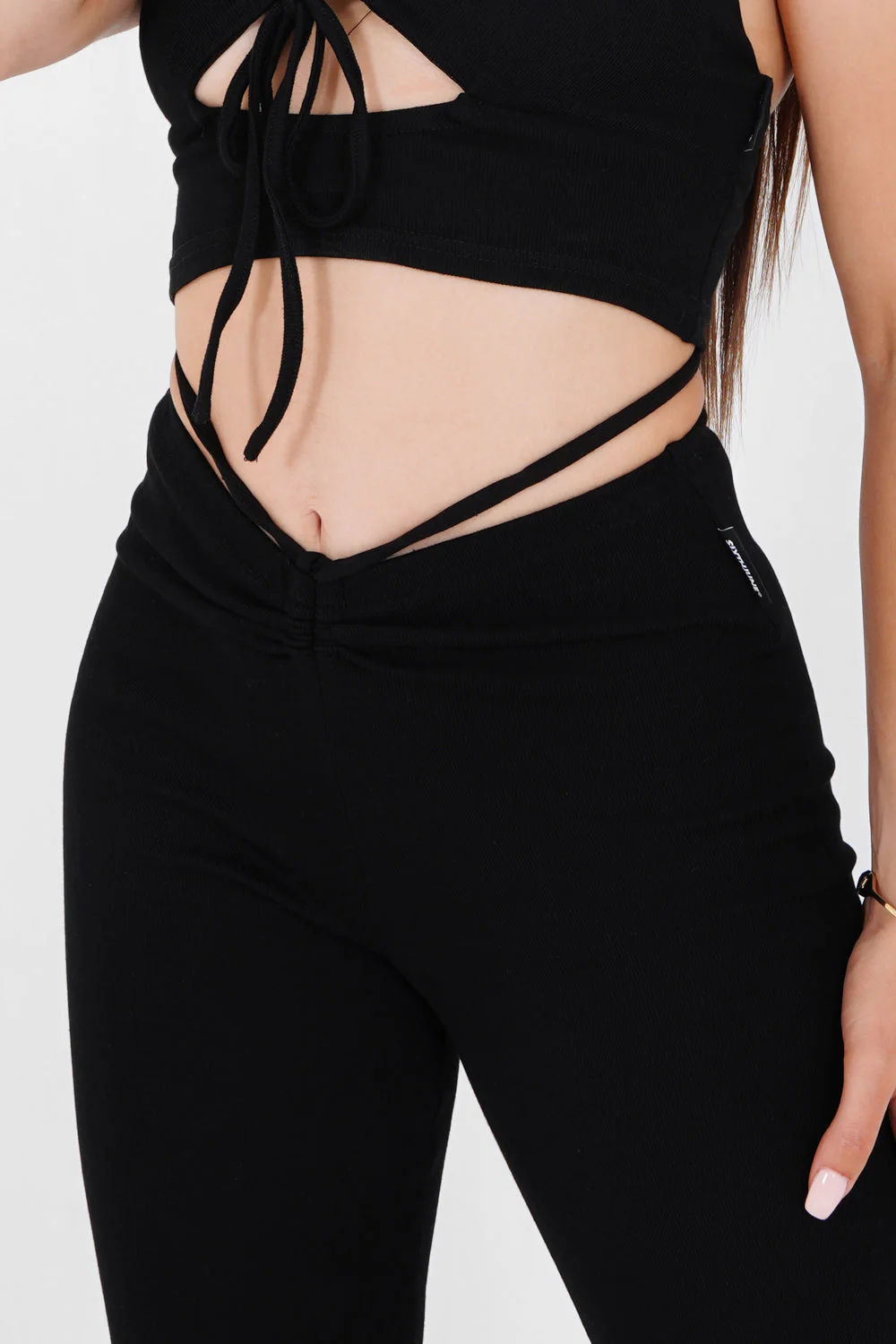 Pantalon côtelé cordons Noir - Image 3