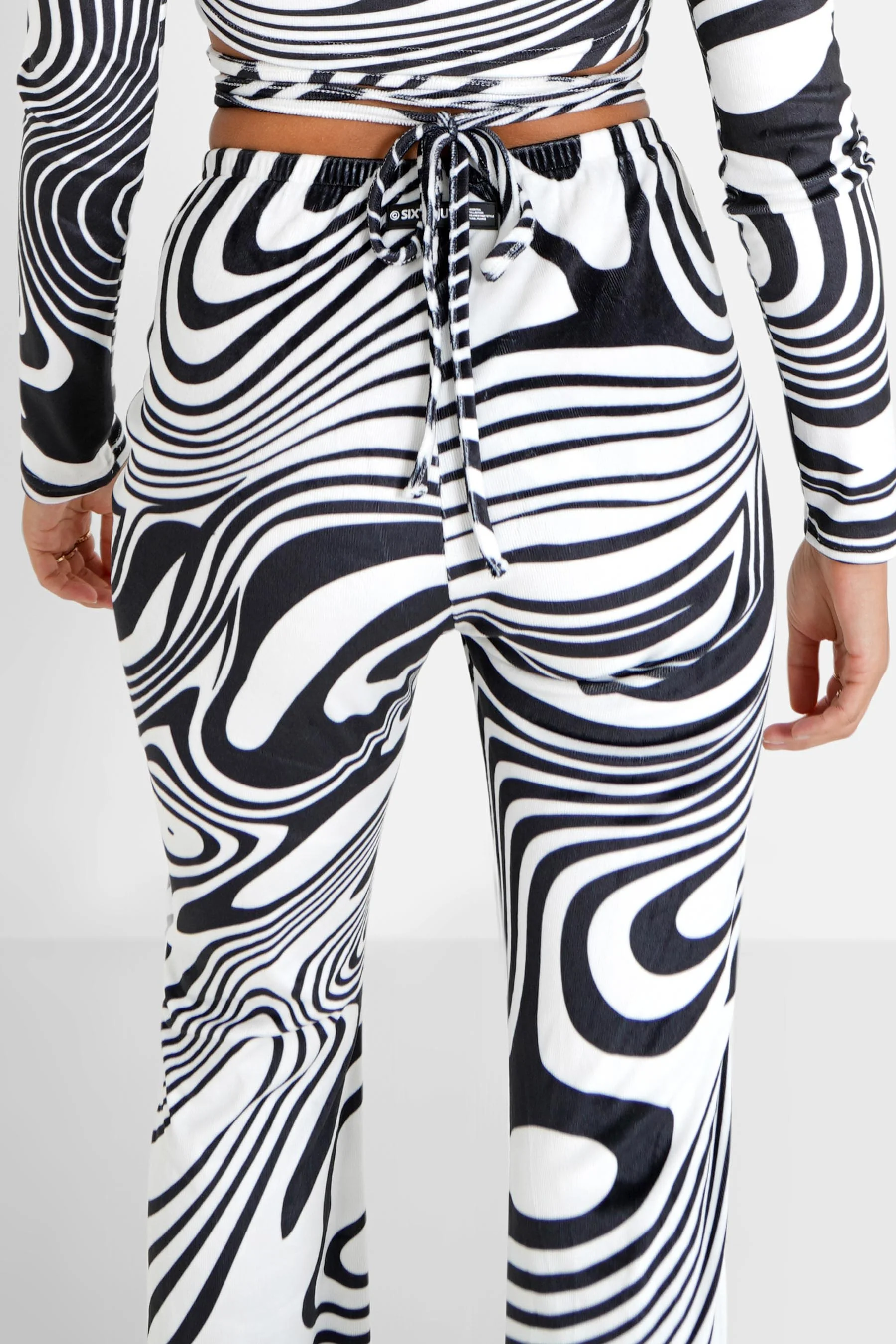 Pantalon psychédélique cordons Noir - Image 4