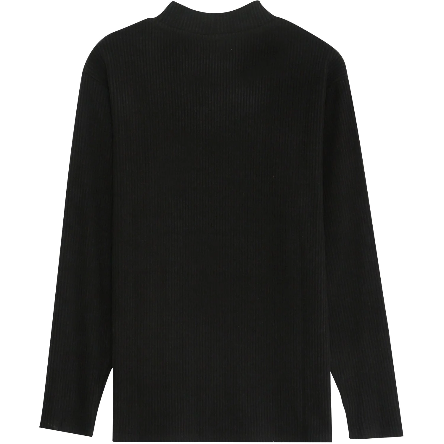 Pull maille côtelé col Noir - Image 6