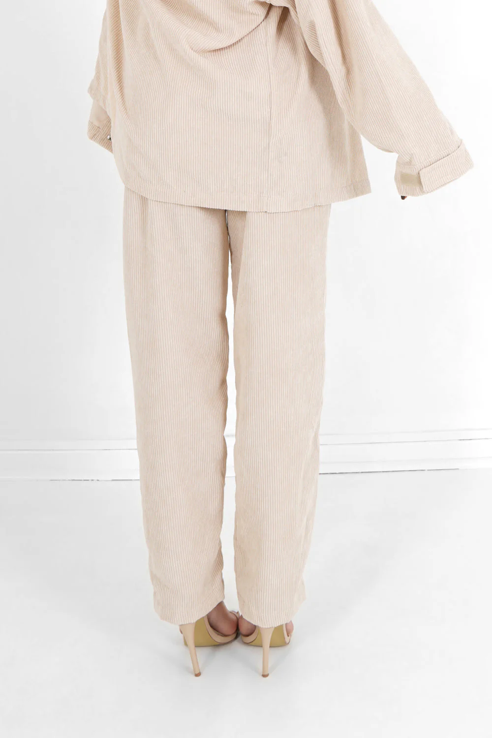 Pantalon droit velours côtelé Beige - Image 5
