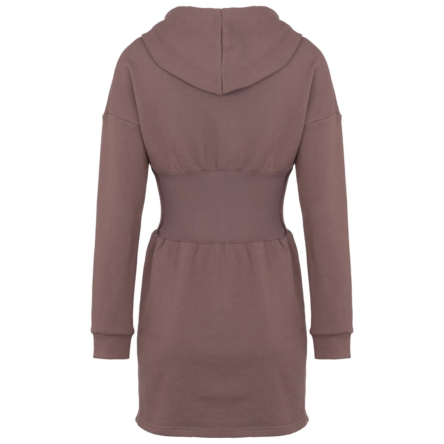 Robe sweat capuche corset marron - Image 6