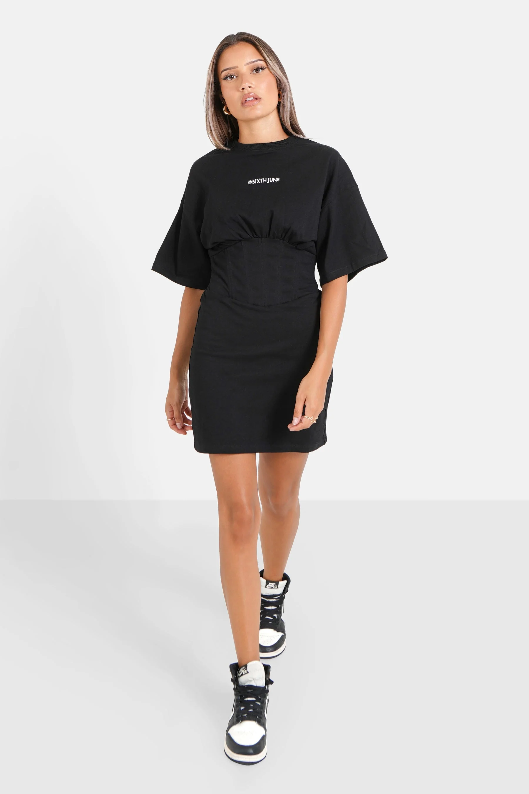 CORSET logo s/s mini dress - Image 2