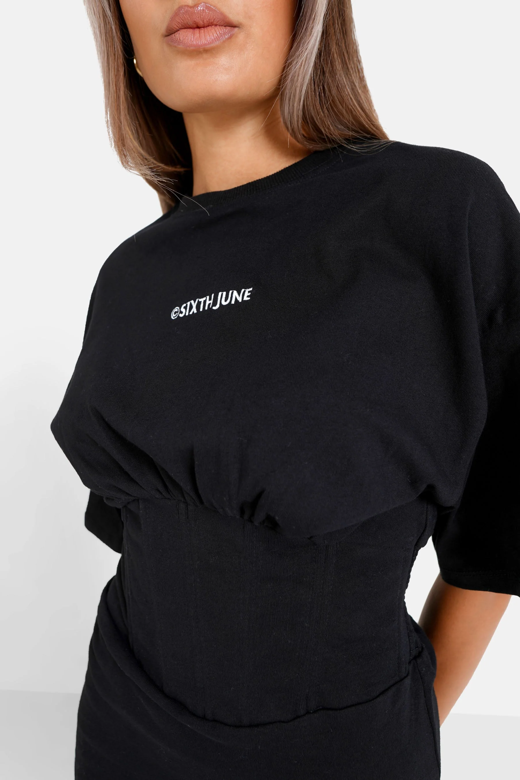 CORSET logo s/s mini dress - Image 3