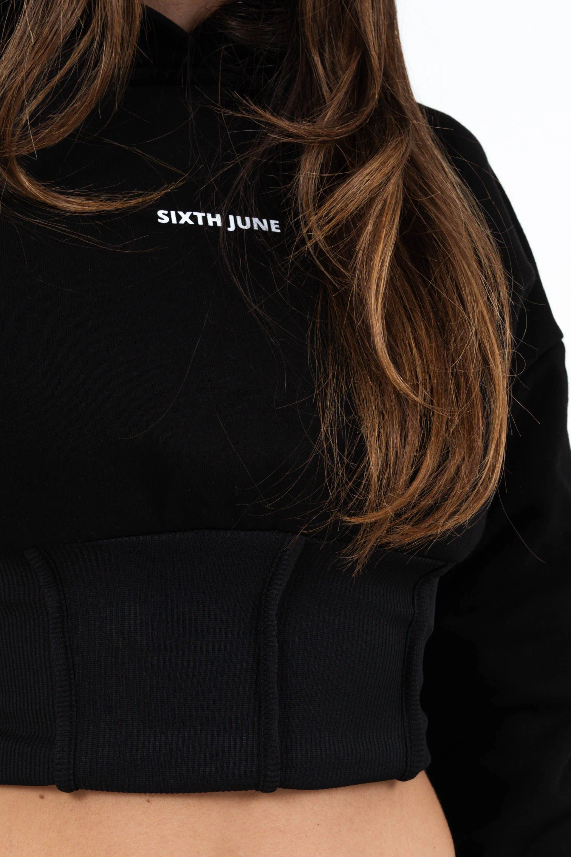 Sweatshirt capuche corset Noir - Image 3