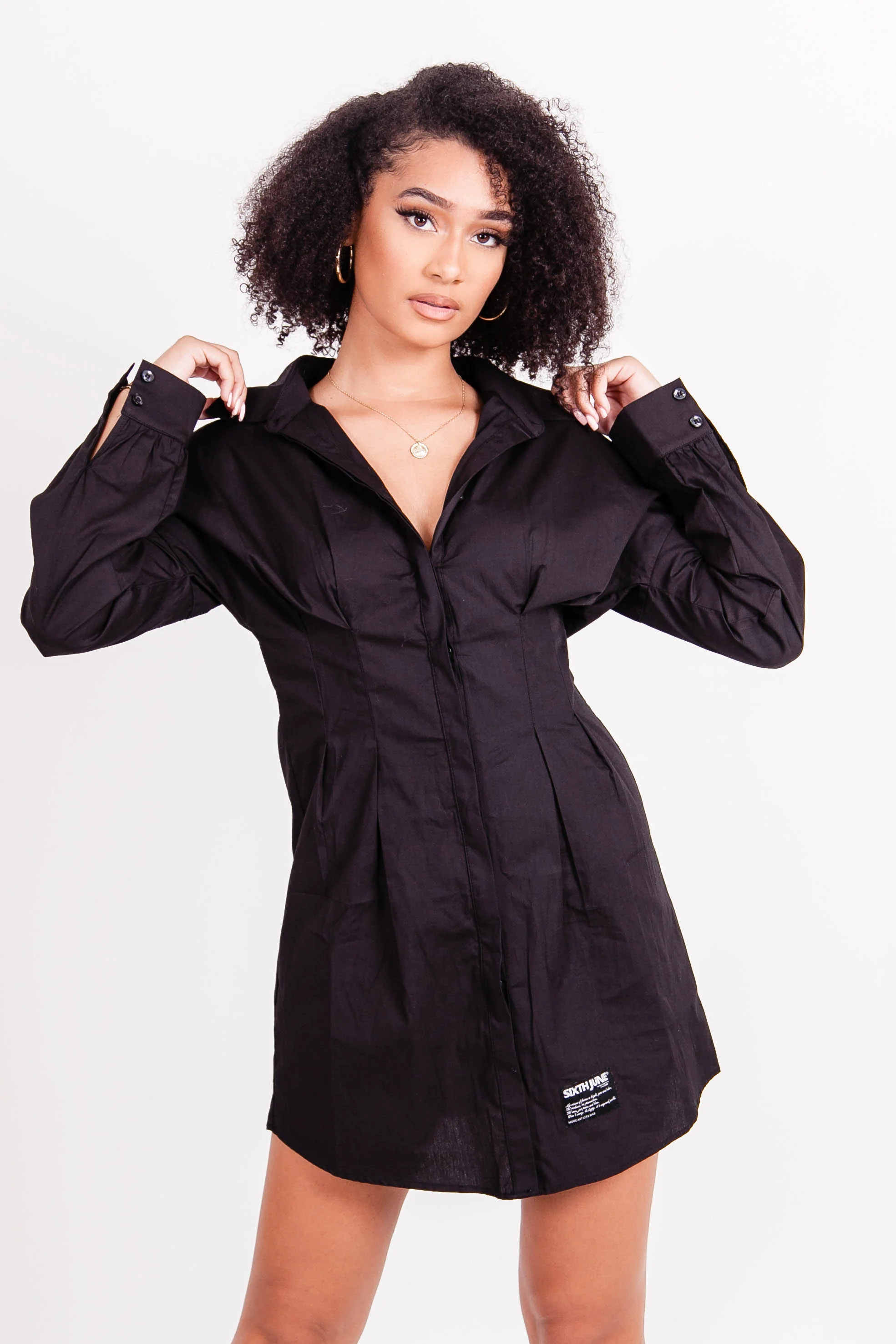 Robe chemise corset noir - Image 2