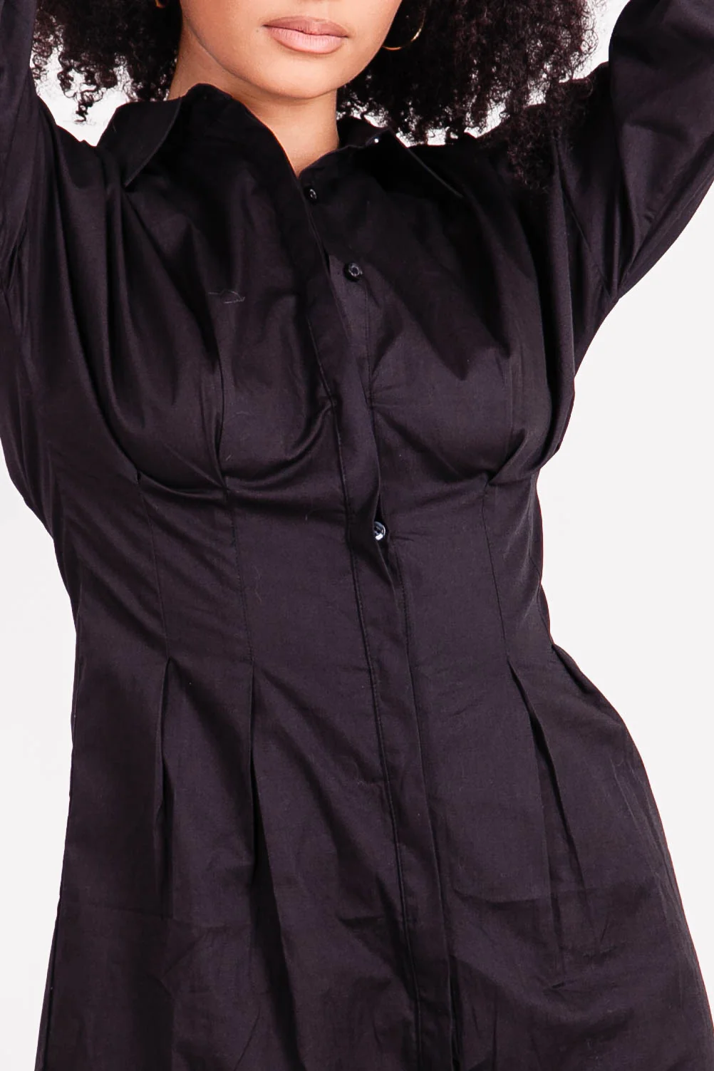 Robe chemise corset noir - Image 3