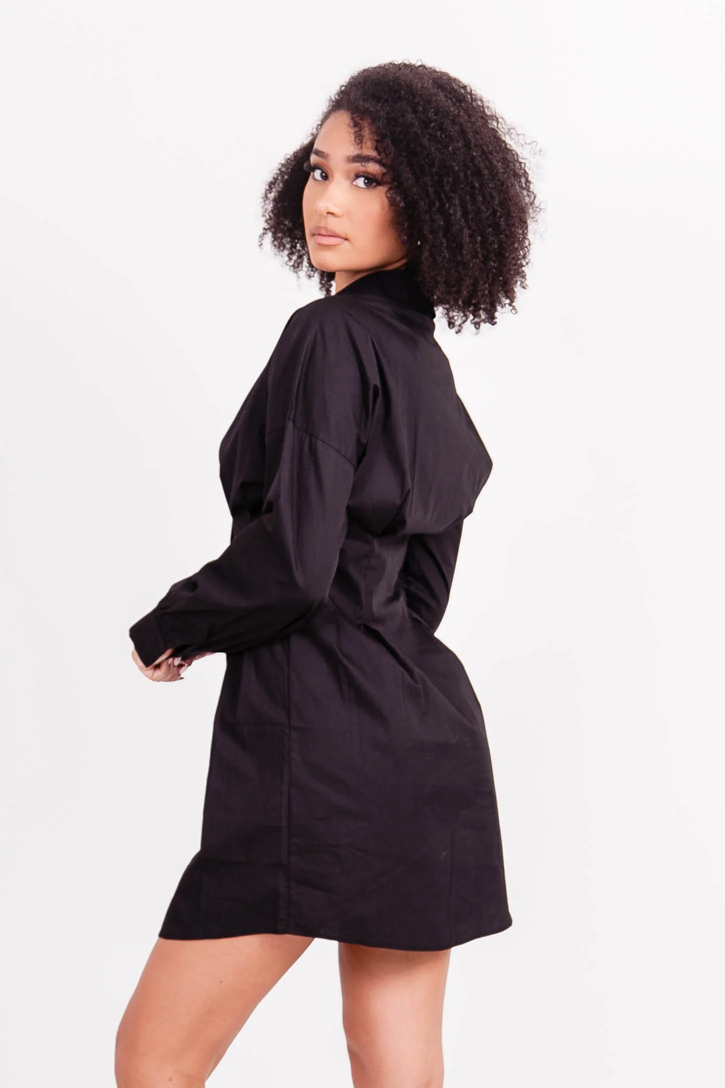 Robe chemise corset noir - Image 4