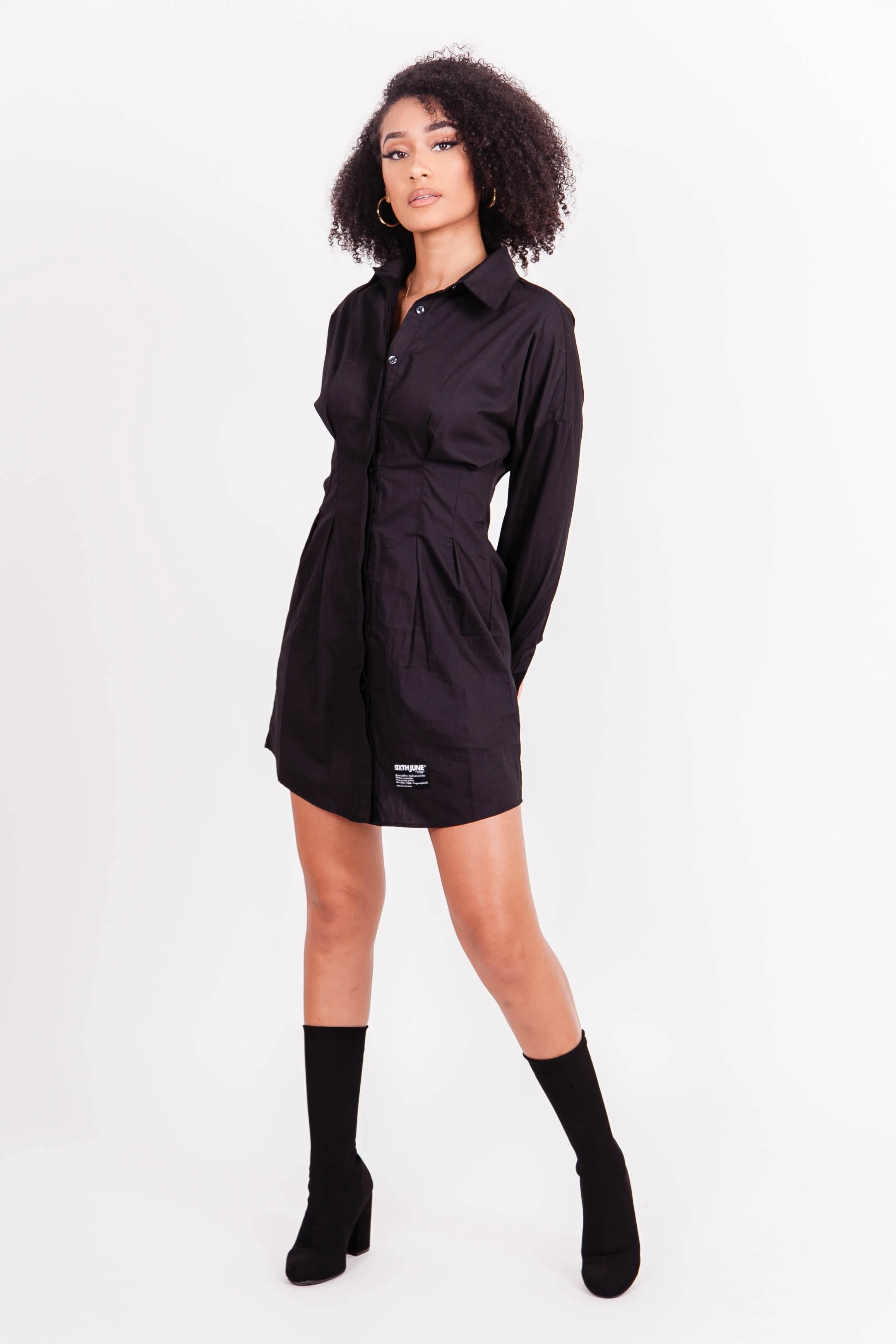 Robe chemise corset noir - Image 6