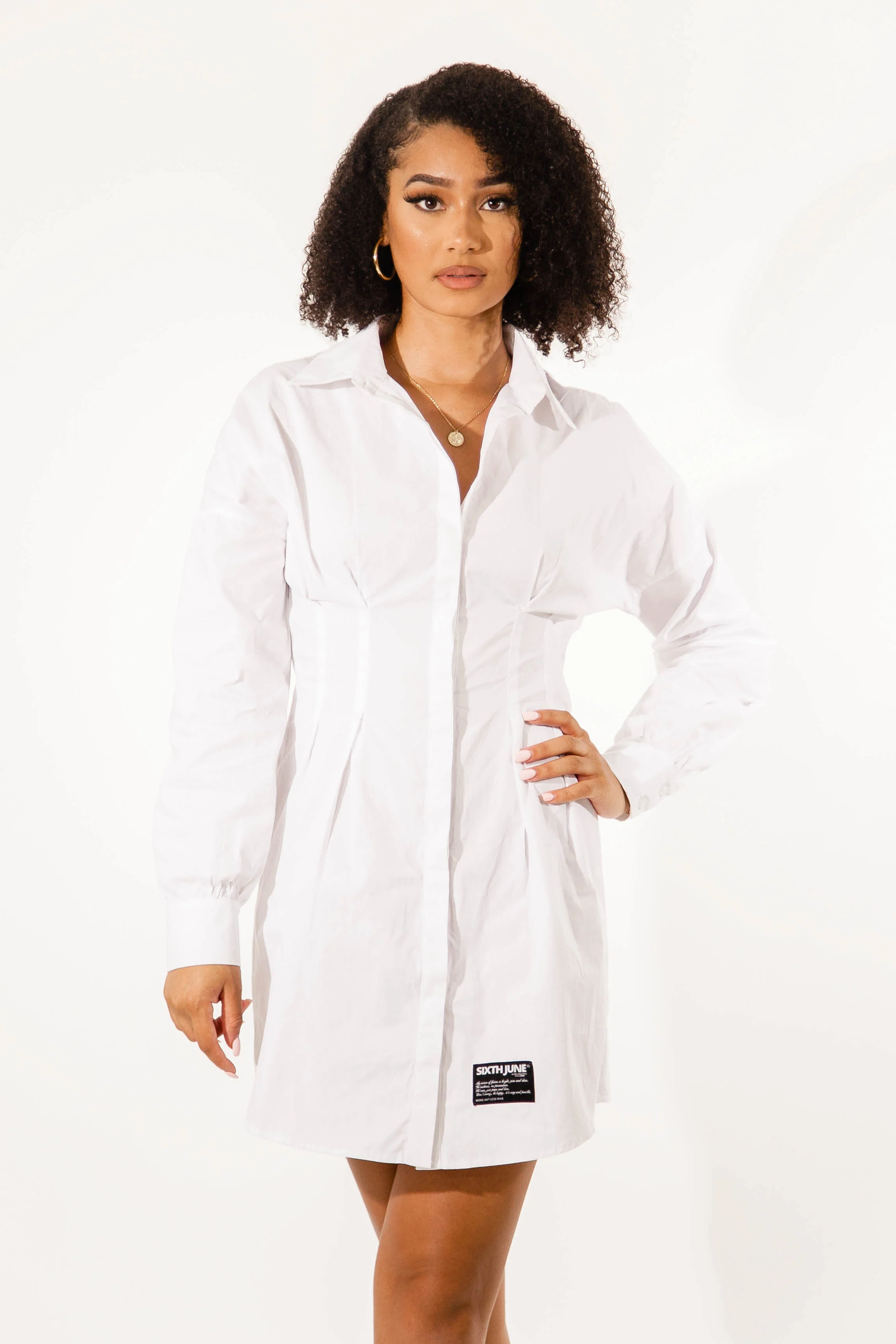 Robe chemise corset blanc - Image 2