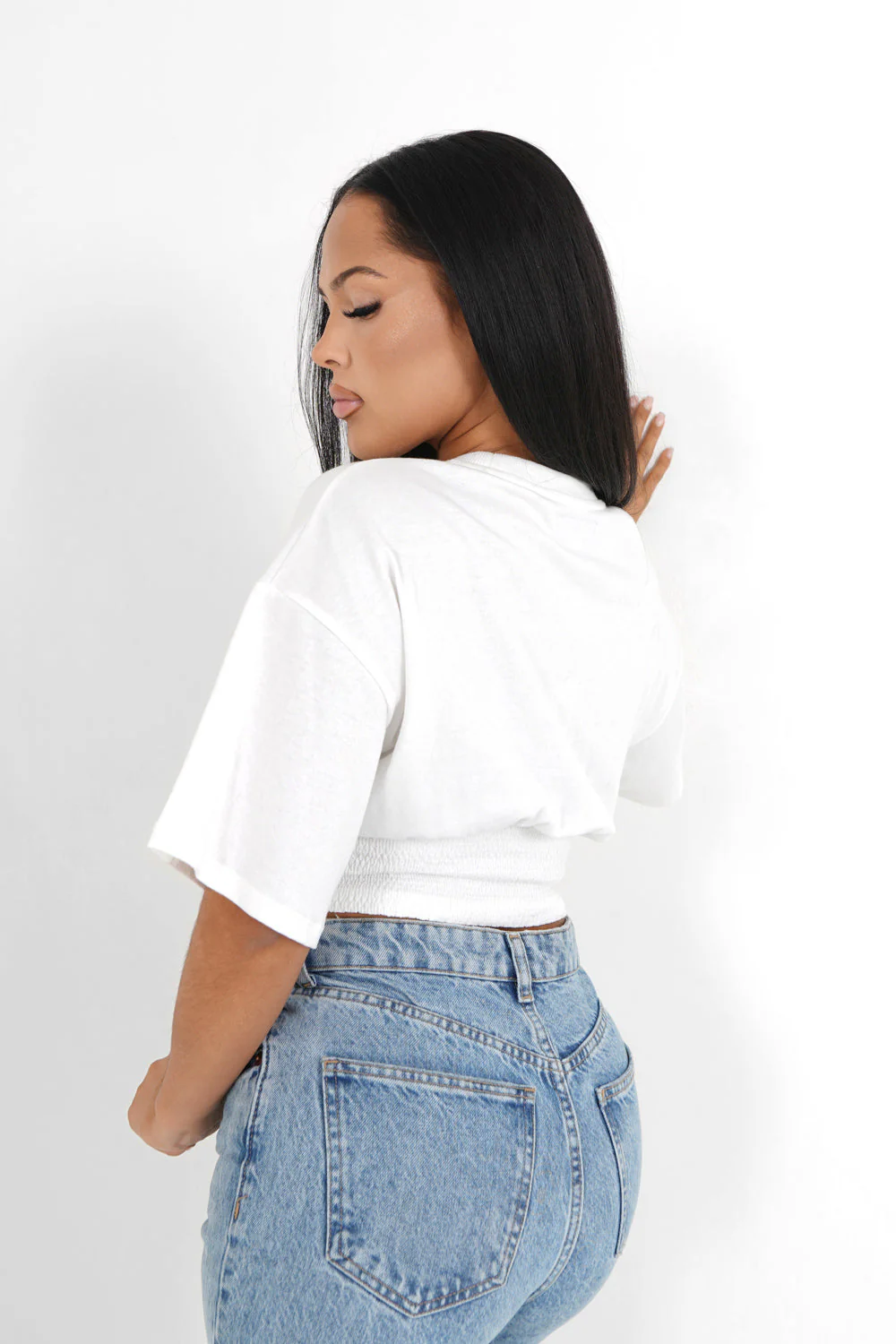 T-shirt corset court Blanc cassé - Image 5