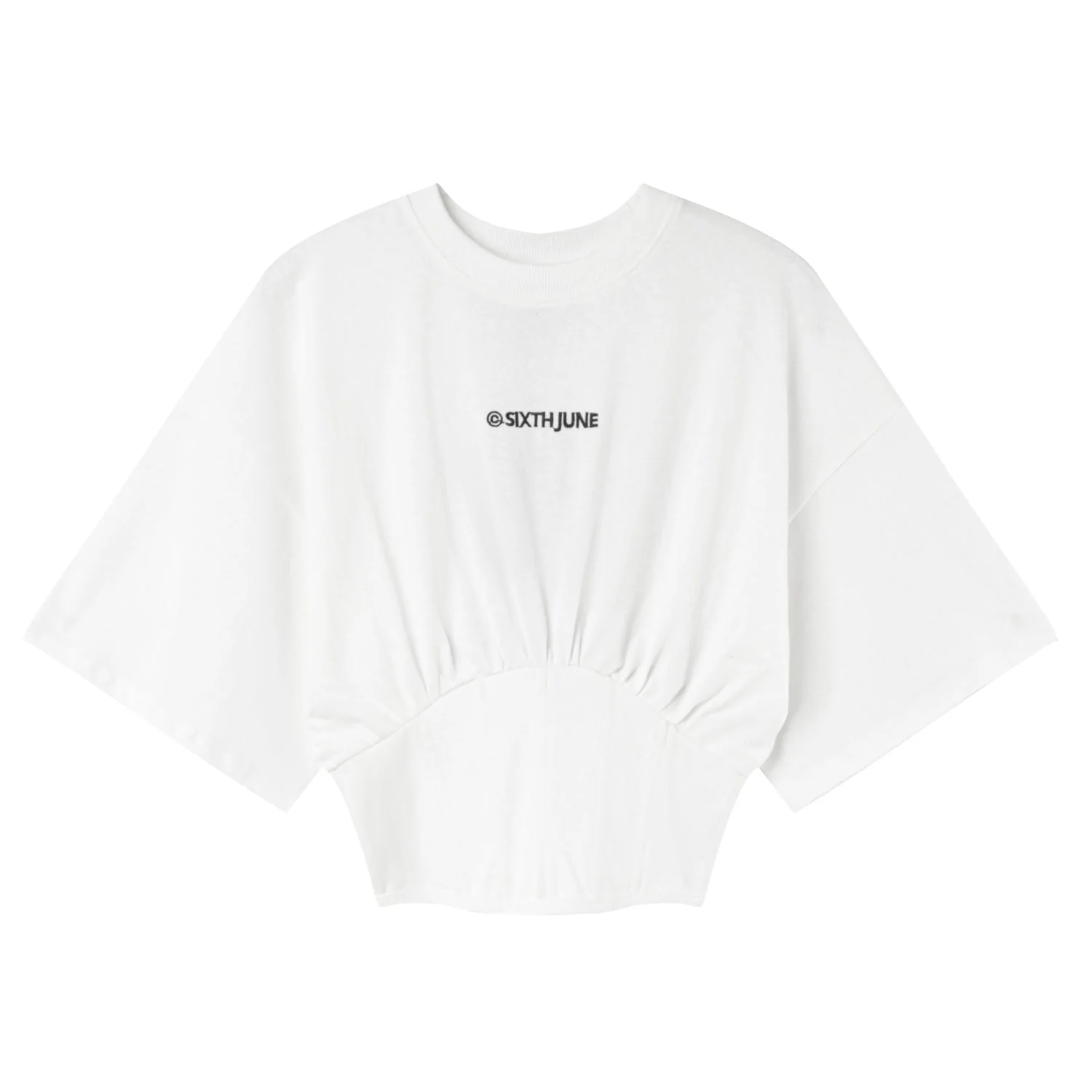 T-shirt corset court Blanc cassé - Image 6