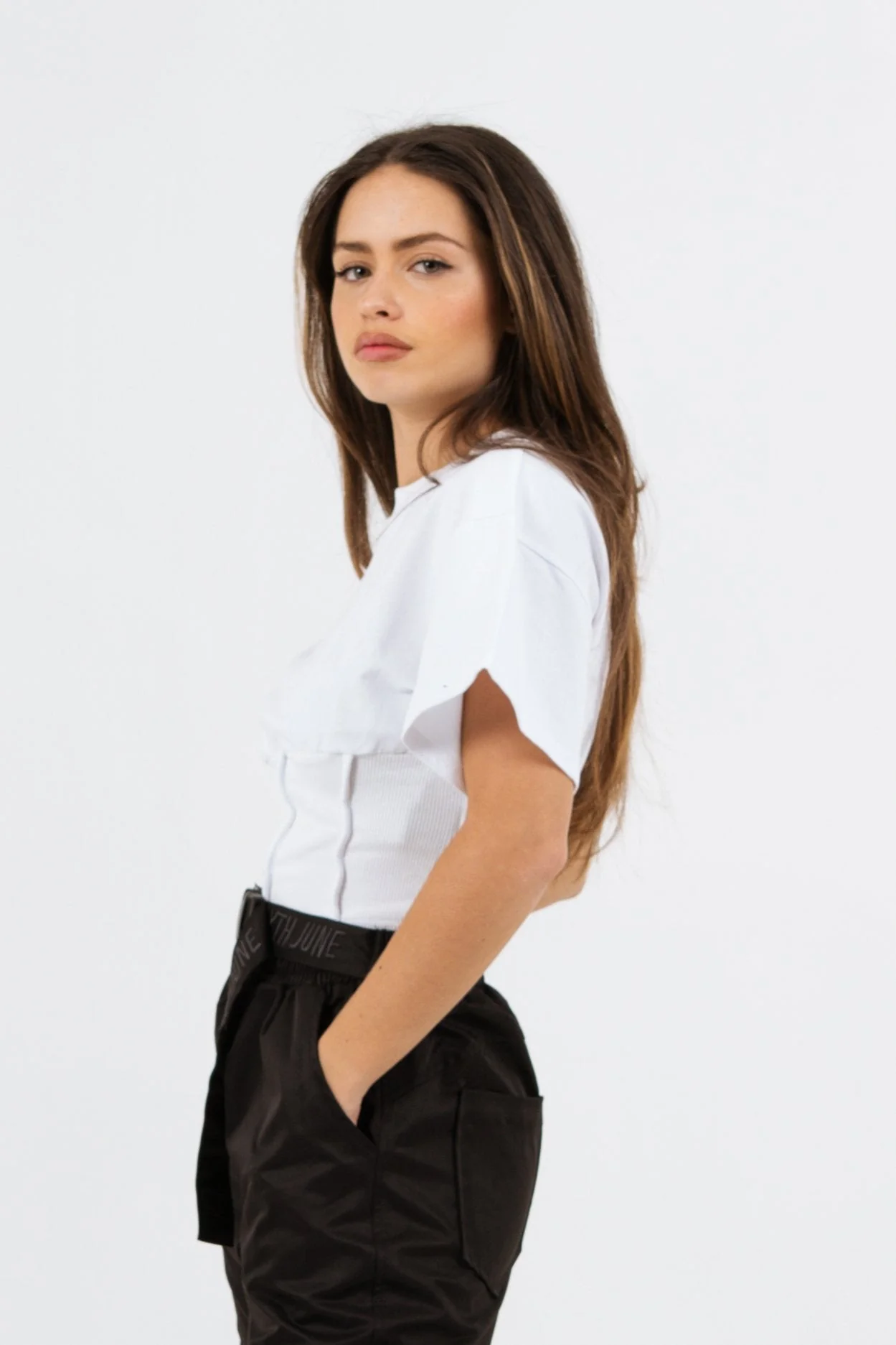 T-shirt corset court blanc - Image 3