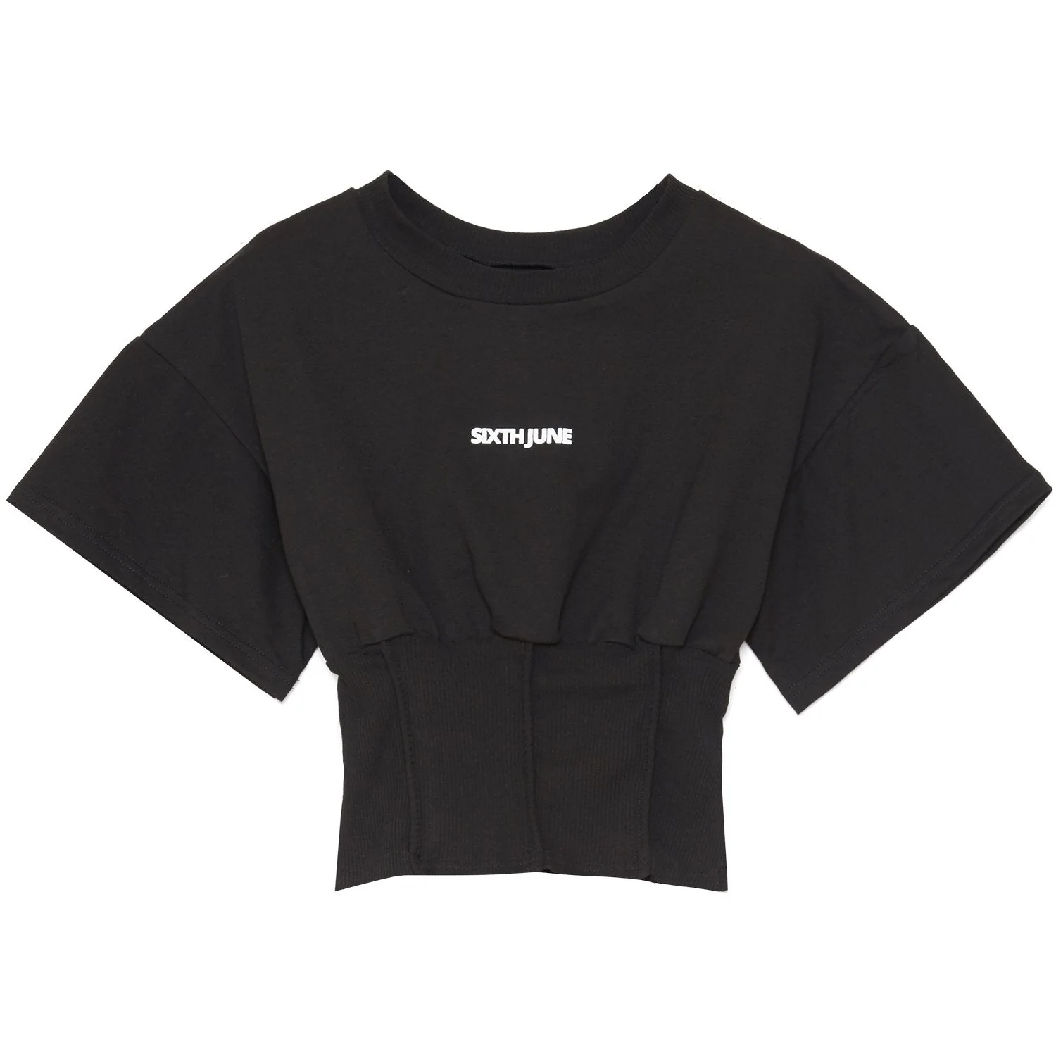 T-shirt court corset noir - Image 2