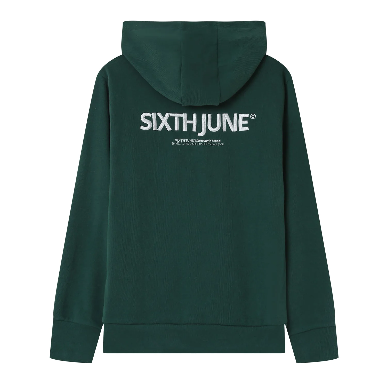 Sweat capuche côtelé patch Vert foncé - Image 6