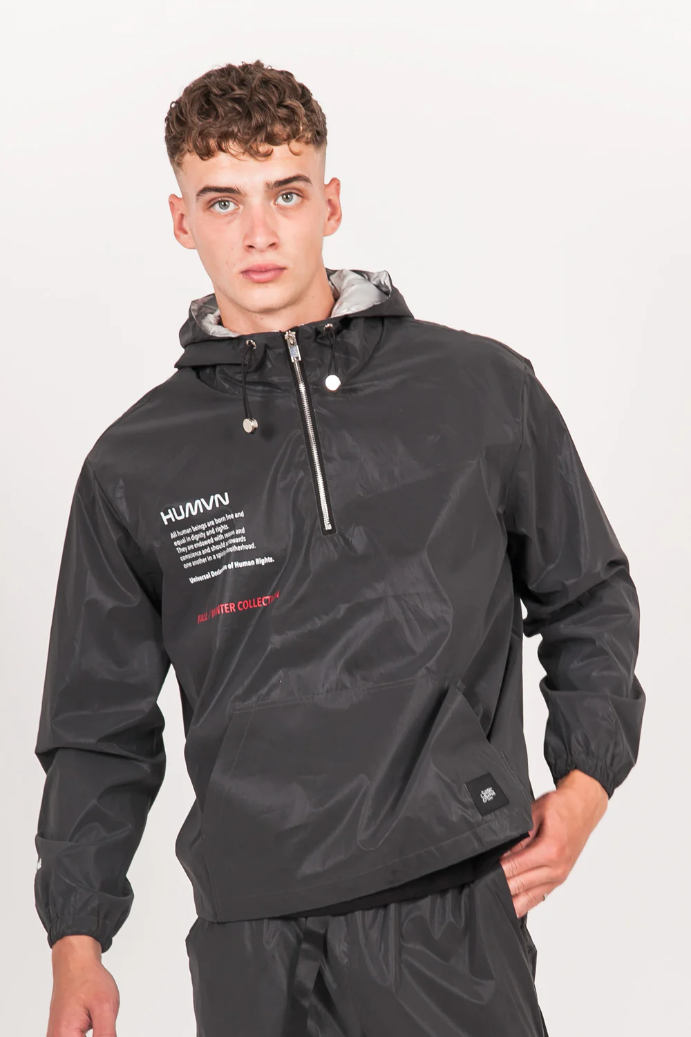 Coupe vent réfléchissant human logo noir - Image 3