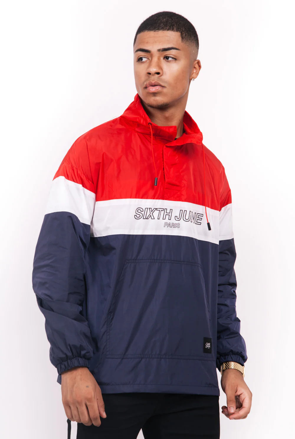 Coupe-vent tricolore texte bleu rouge blanc - Image 2