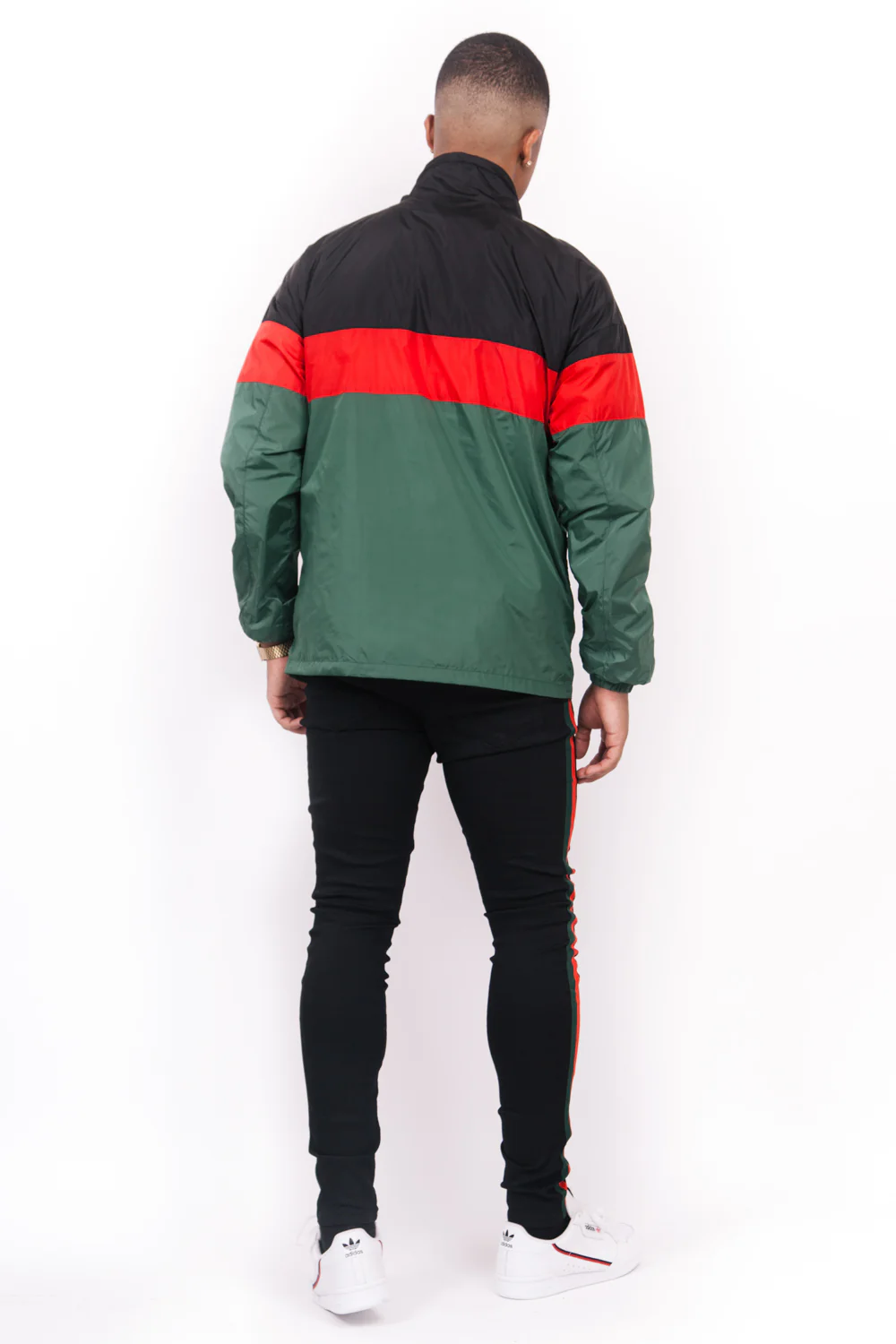 Coupe-vent tricolore texte vert noir rouge - Image 4
